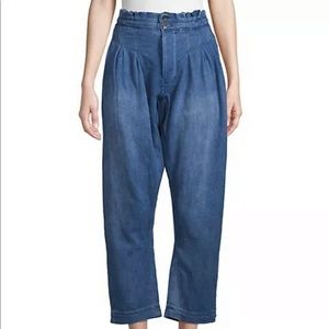 Free People Mover & Shaker High-Rise Paperbag jean